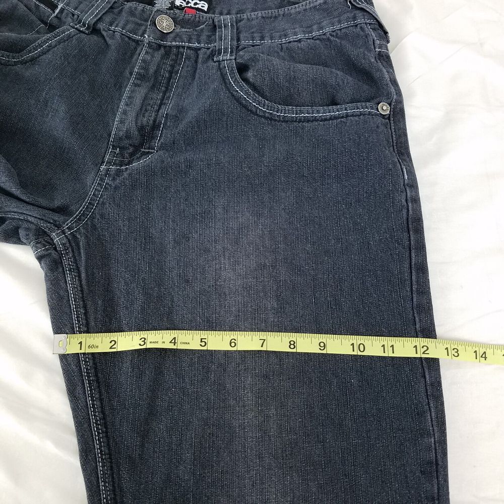 Mecca Jeans Mens 38 x 34 Black Slim Fit Straight Charcoal Denim Actual W34 x L31 - Picture 5 of 11